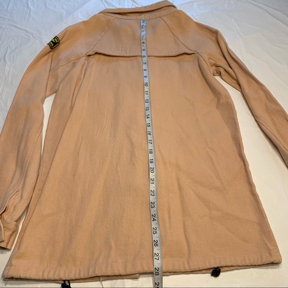 🆕 NWT Zaful zip up/snap peach canvas flight jacket commanding officer patch - Picture 10 of 12